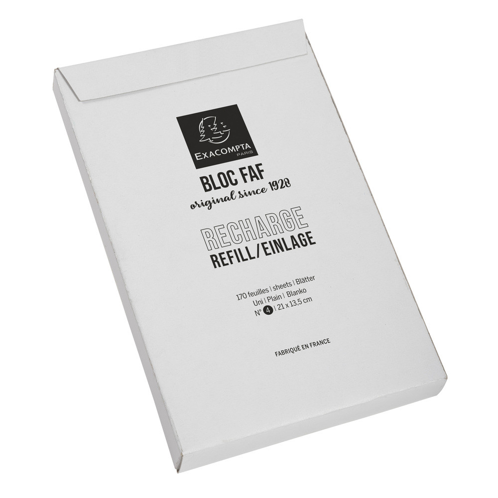 EXACOMPTA RECHARGE FAF n4 21x13,5cm 170p. UNI - Blanc