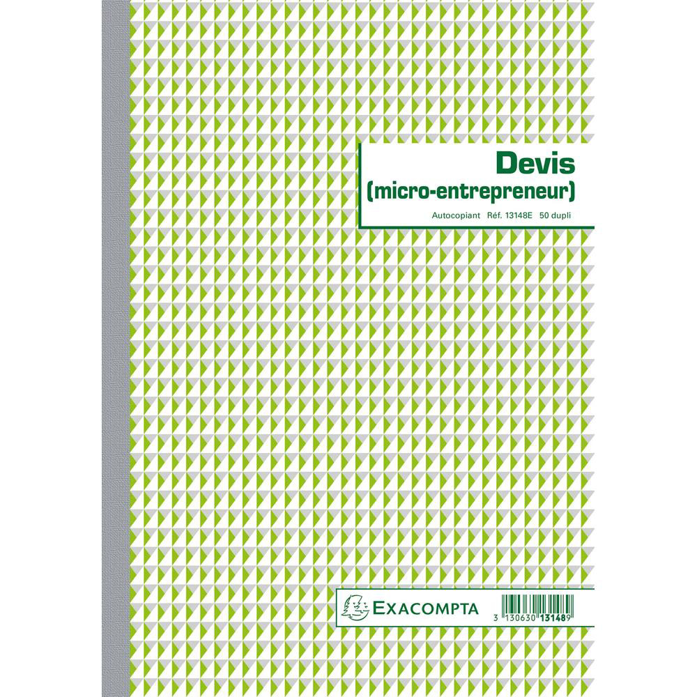 Devis pour auto-entrepreneur - 13148E - EXACOMPTA - 21 x 29,7 cm