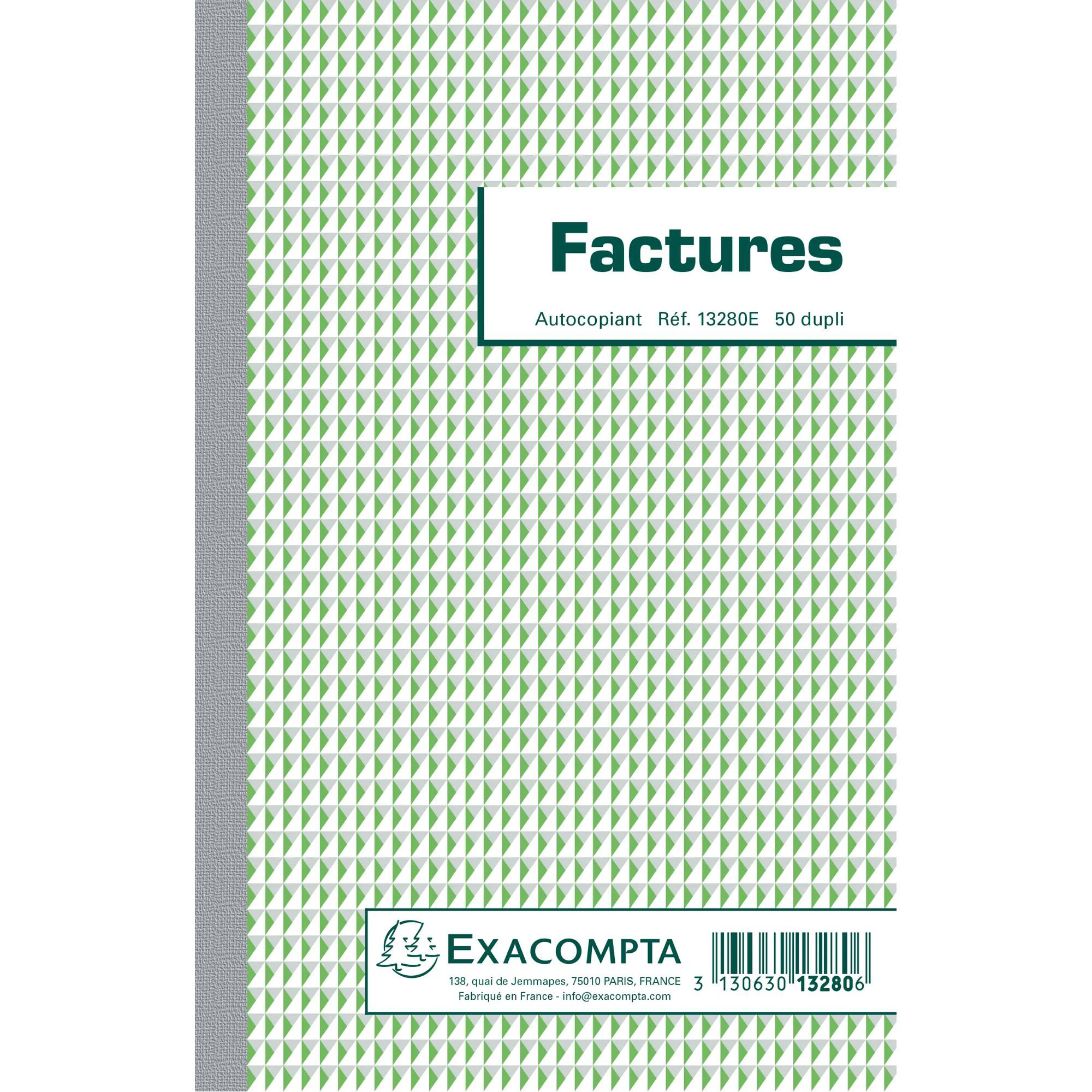 EXACOMPTA Manifold Factures 21x13 5cm 50 feuillets dupli auocopiants