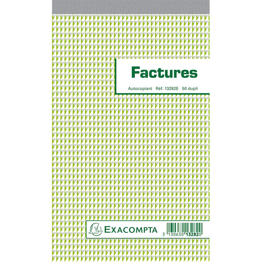 EXACOMPTA Manifold Factures 22x13,5cm coll en tte 50 feuillets dupli autocopiants