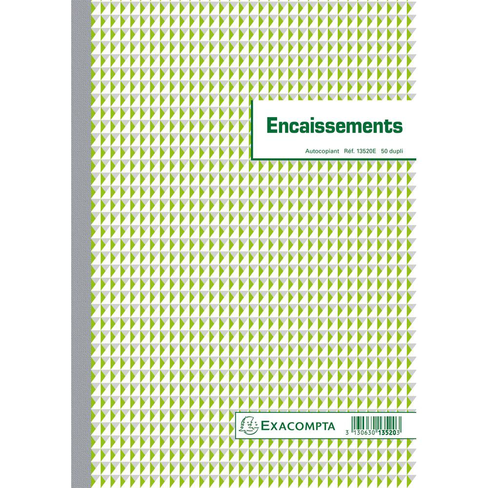 EXACOMPTA Manifold Encaissements 29,7x21cm 50 feuillets dupli autocopiants