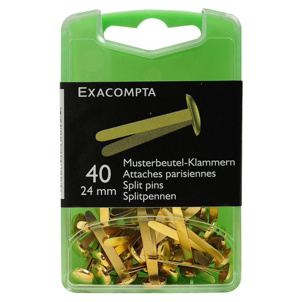 EXACOMPTA Bote de 40 attaches parisiennes 24mm - Or
