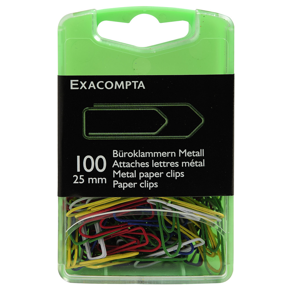 EXACOMPTA Bote de 100 attaches lettres couleur 25mm - Couleurs assorties