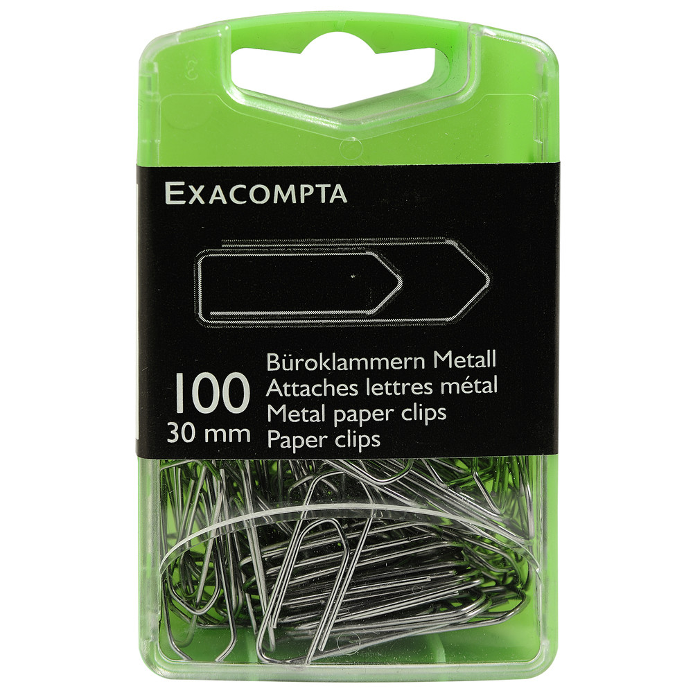 EXACOMPTA Bote de 100 attaches lettres mtal 30mm - Argent