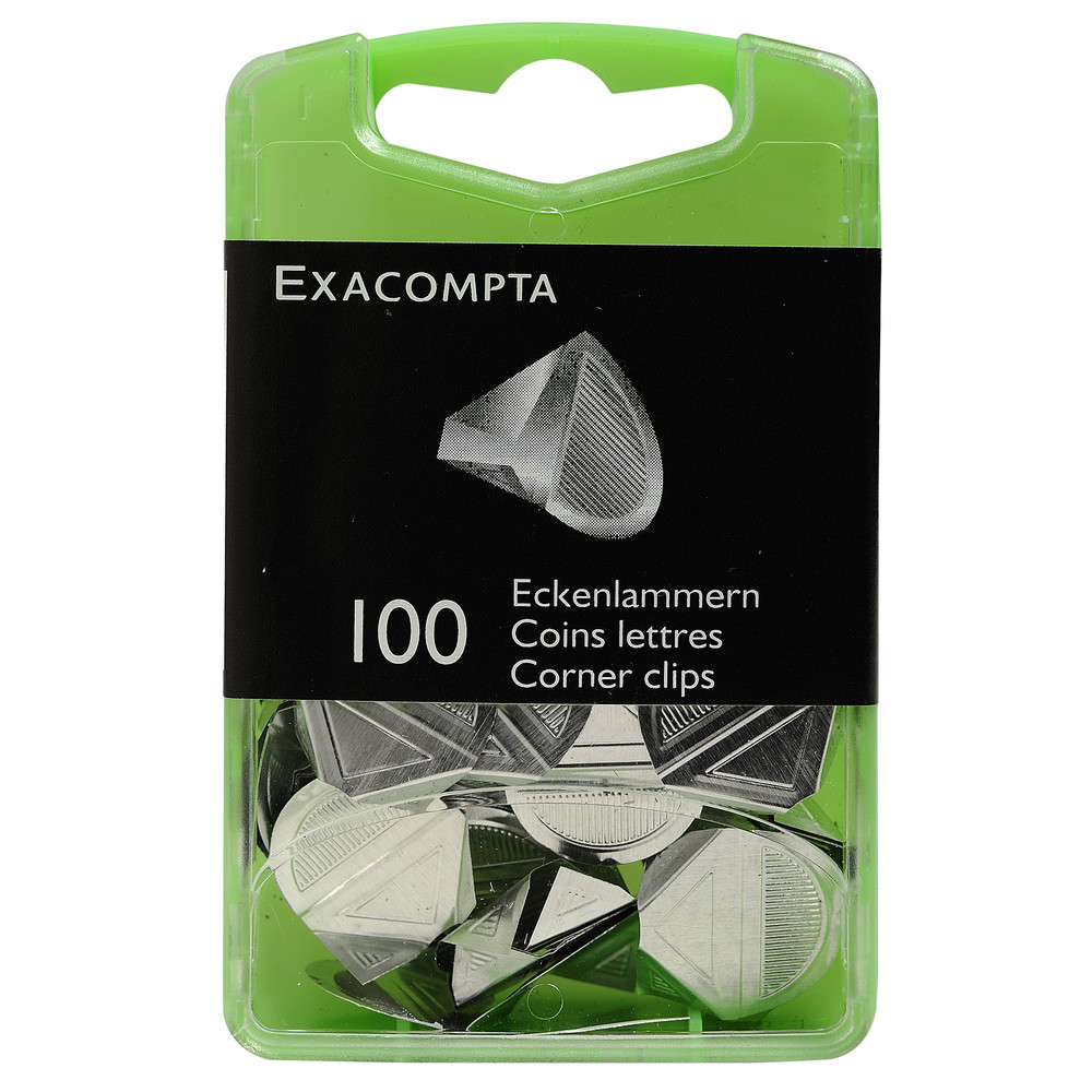 EXACOMPTA Bote de 100 coins lettres - Argent
