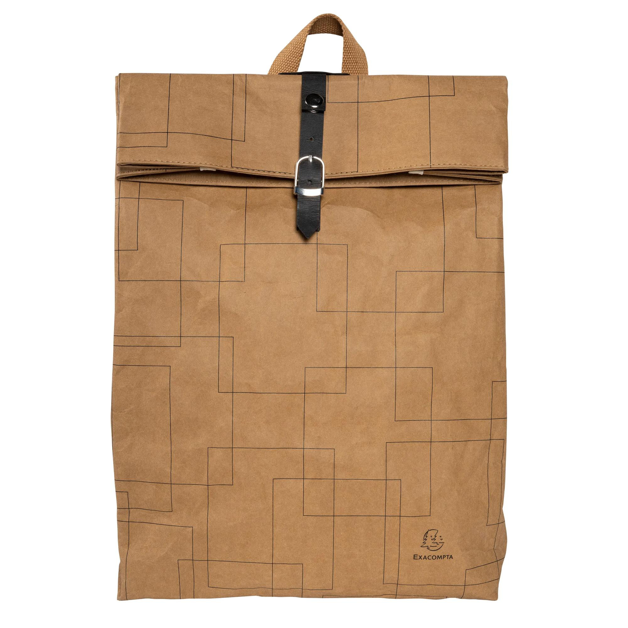 EXACOMPTA Sac à dos washable paper Eterneco - Brun motifs géométriques