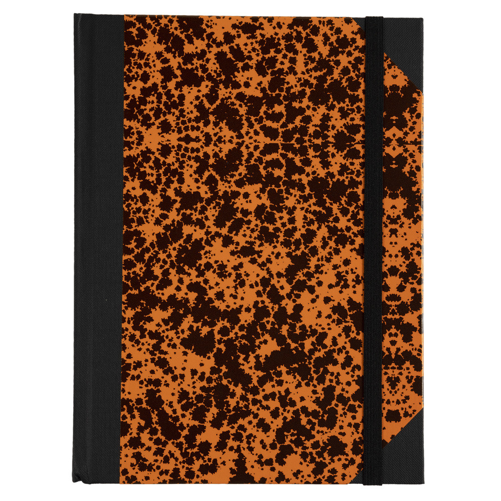 LE DAUPHIN Carnet Marbre 220x170, 192 pages lignes - Orange
