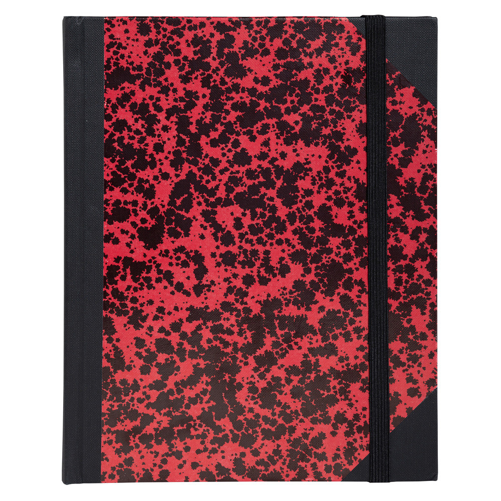LE DAUPHIN Carnet Marbre 220x170, 192 pages lignes - Rouge