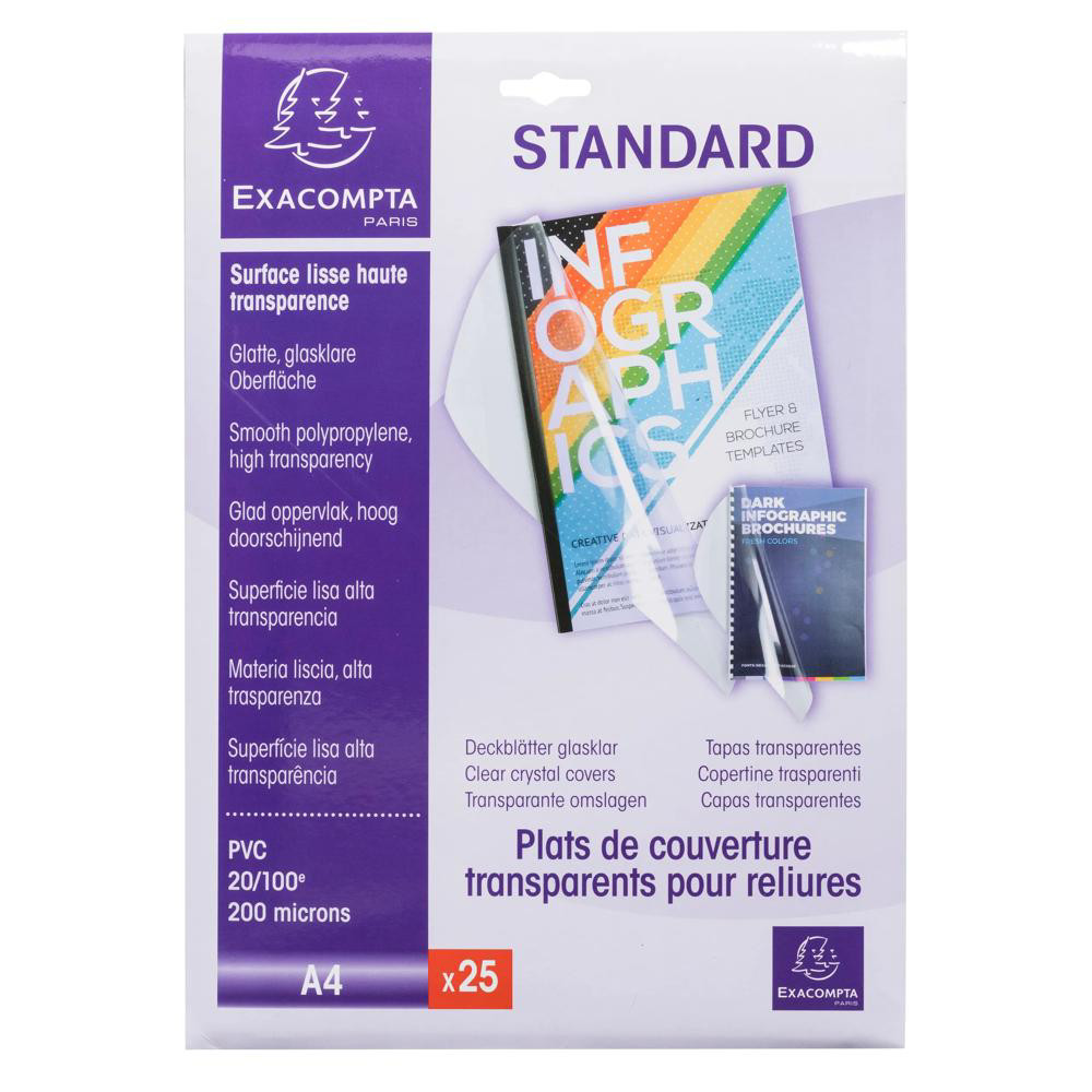 EXACOMPTA Boite de 25 plats pour relier en PVC 20100ième A4 Translucide - vue 3