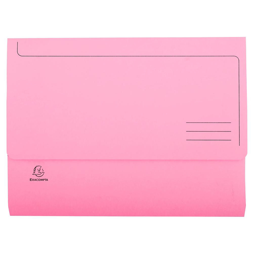 EXACOMPTA Paquet de 50 chemises poche SUPER 210 - 24,5x32,5cm - Rose