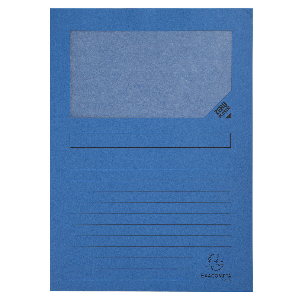 EXACOMPTA Paquet de 100 chemises  fenetre Forever - 22x31cm - Bleu vif