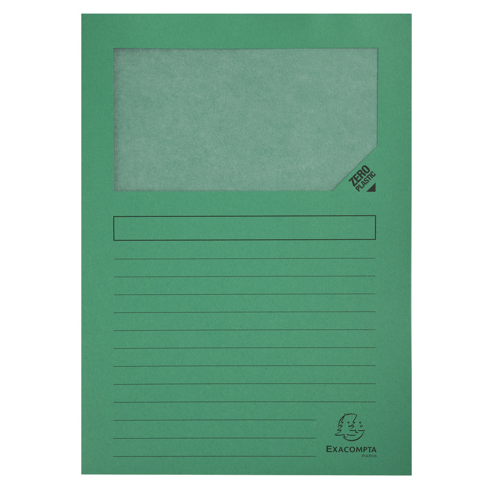 EXACOMPTA Paquet de 100 chemises  fenetre Forever - 22x31cm - Vert vif