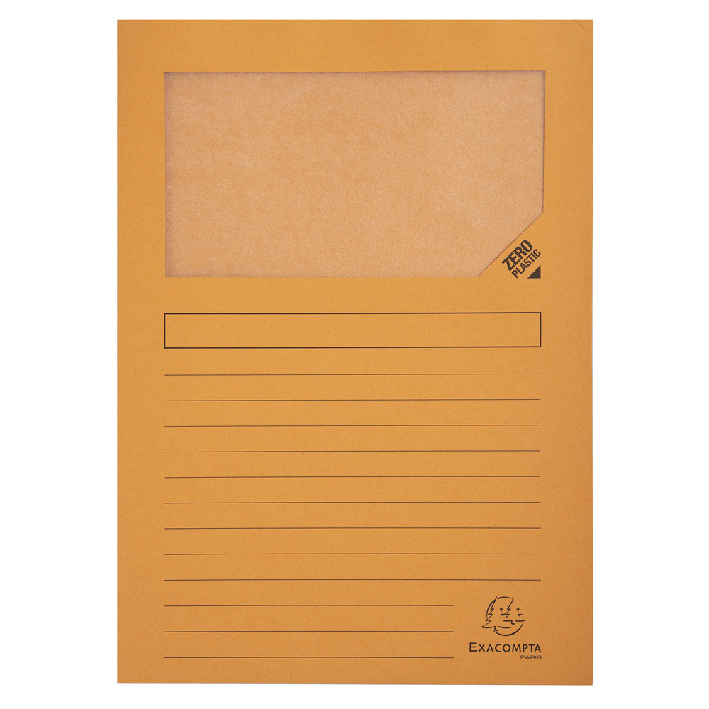 EXACOMPTA Paquet de 100 chemises  fenetre Forever - 22x31cm - Orange