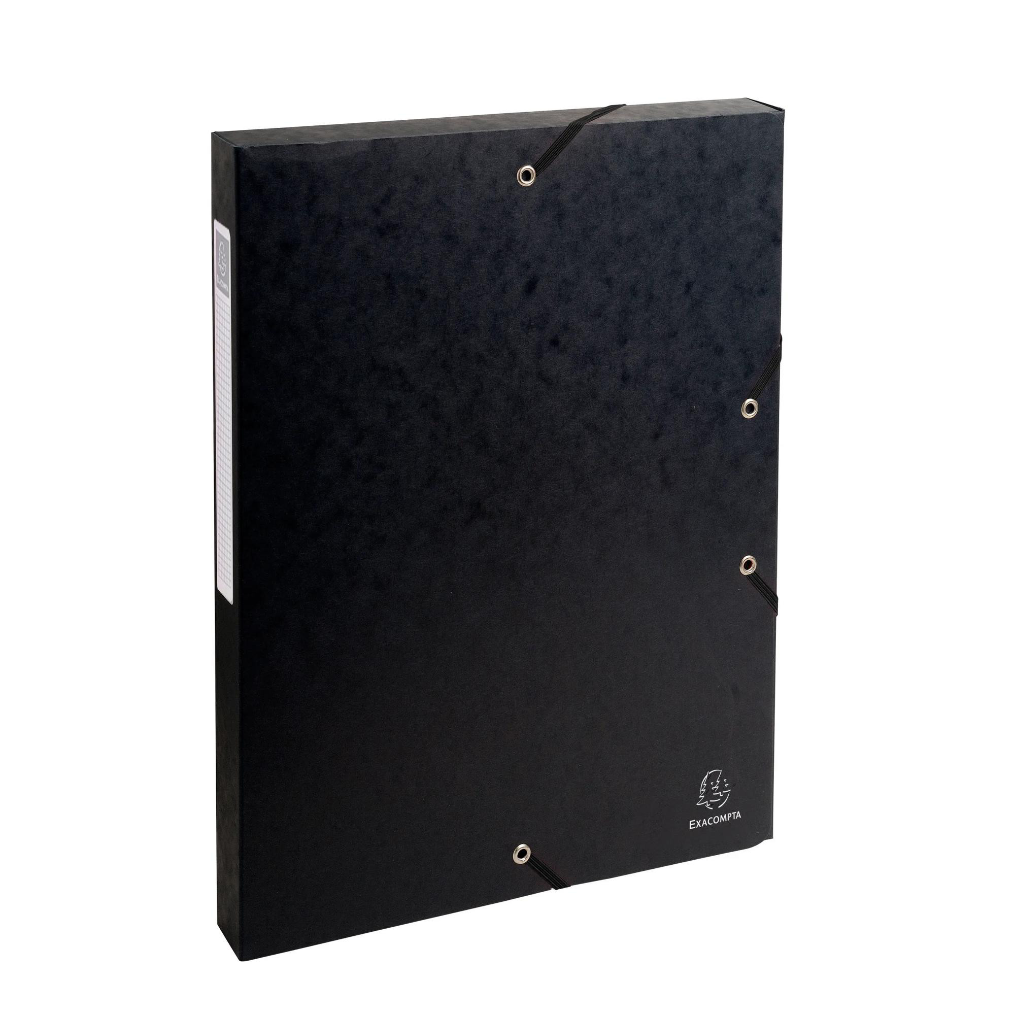 EXACOMPTA Boite de classement Exabox Dos 25mm Carte lustrée - A4 - Noir