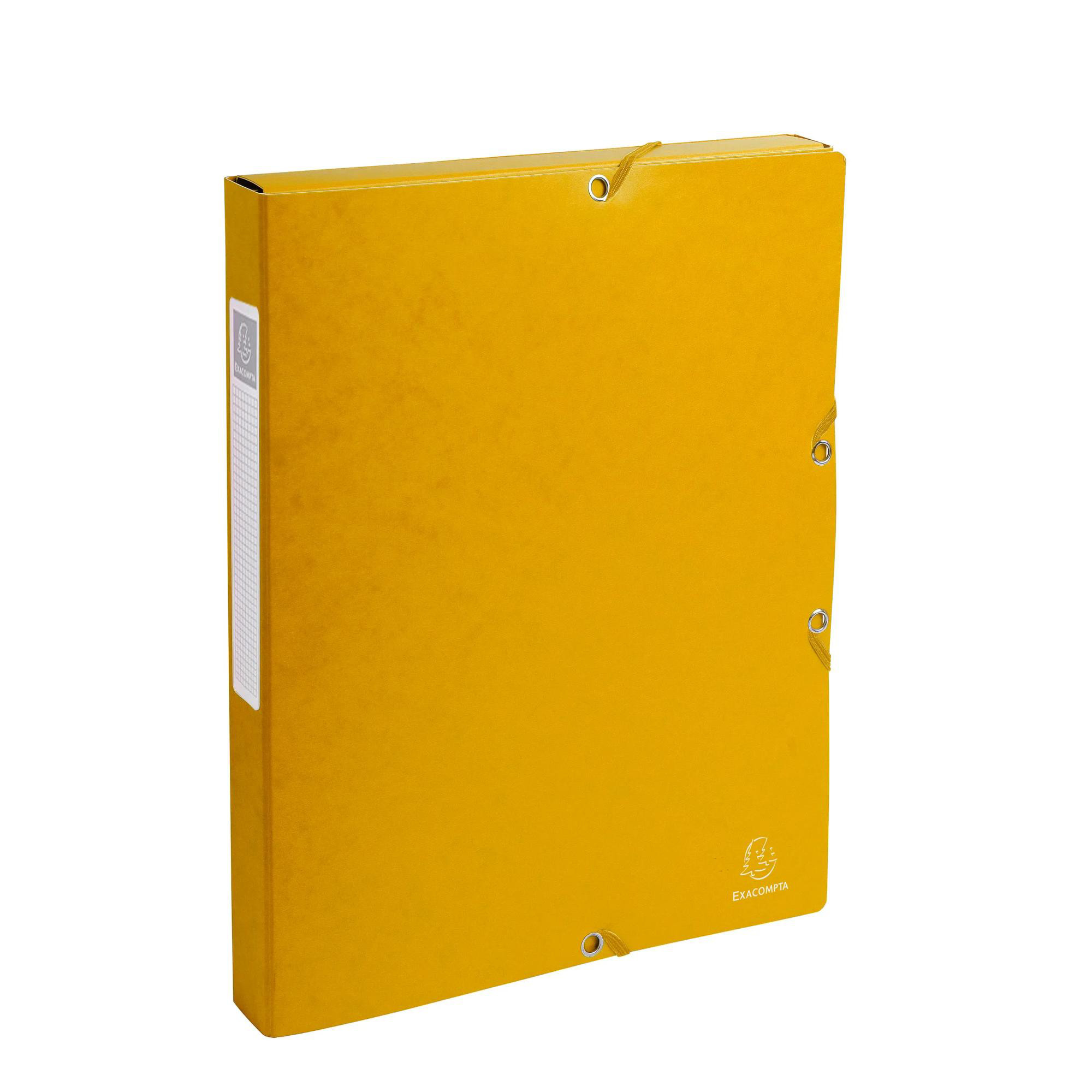 Exacompta Boite de classement Exabox Dos 25mm Carte lustrée - A4 Jaune - vue 2