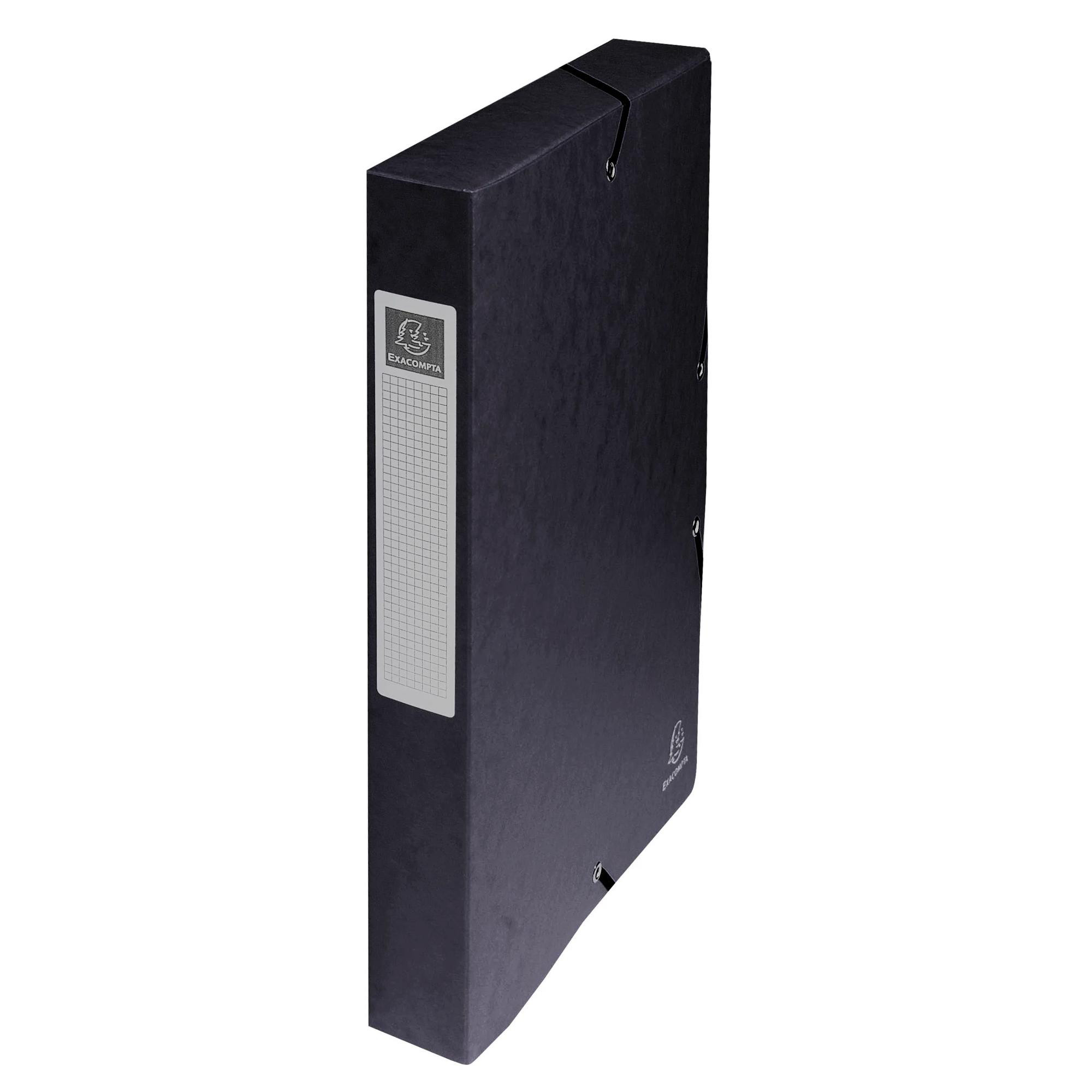EXACOMPTA Boite de classement Exabox Dos 40mm Carte lustrée - A4 - Noir