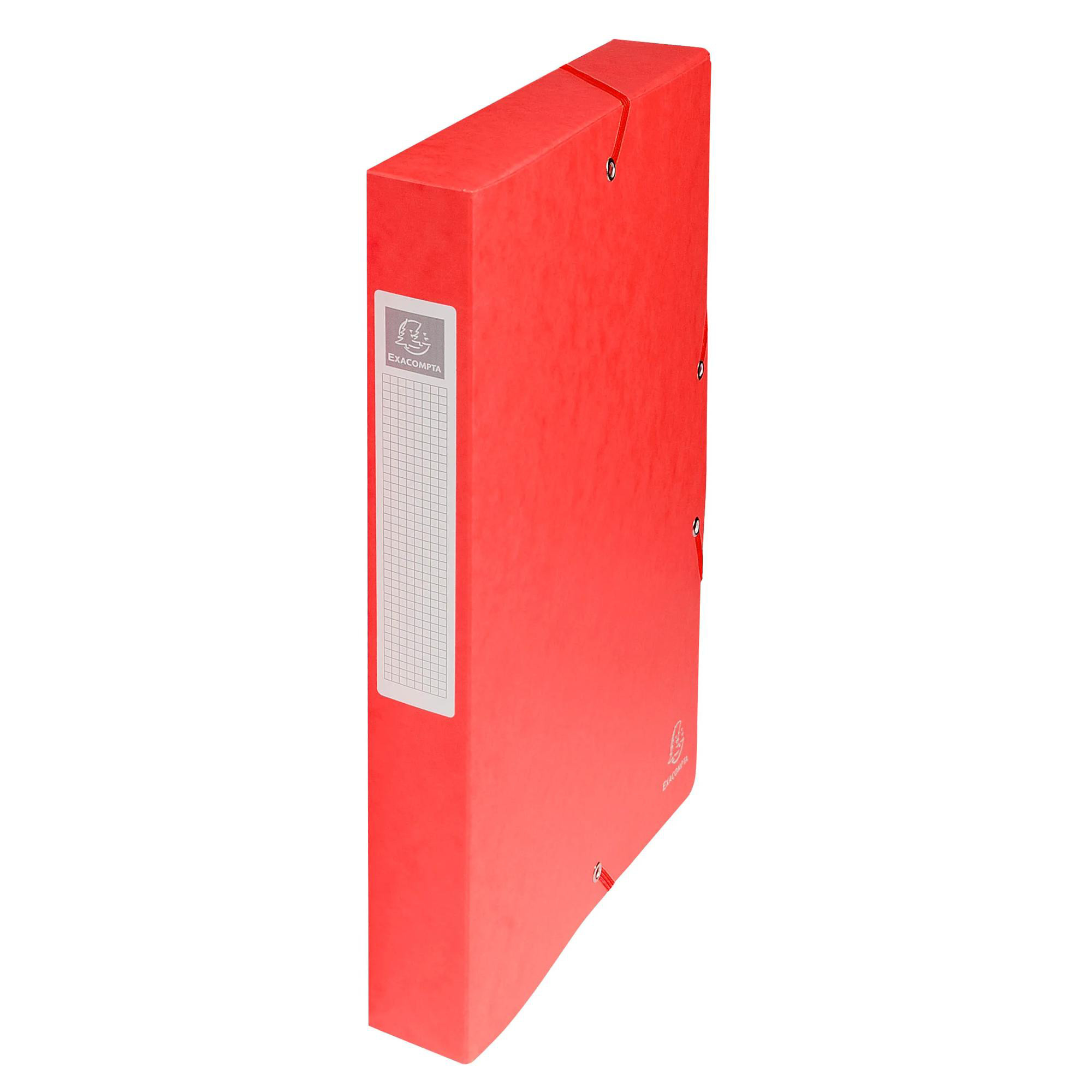 Exacompta Boite de classement Exabox Dos 40mm Carte lustrée - A4 Rouge - vue 2