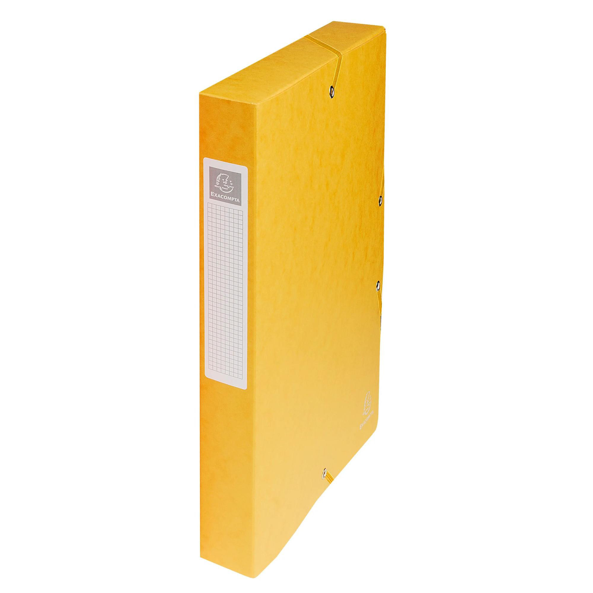 Exacompta Boite de classement Exabox Dos 40mm Carte lustrée - A4 Jaune - vue 2
