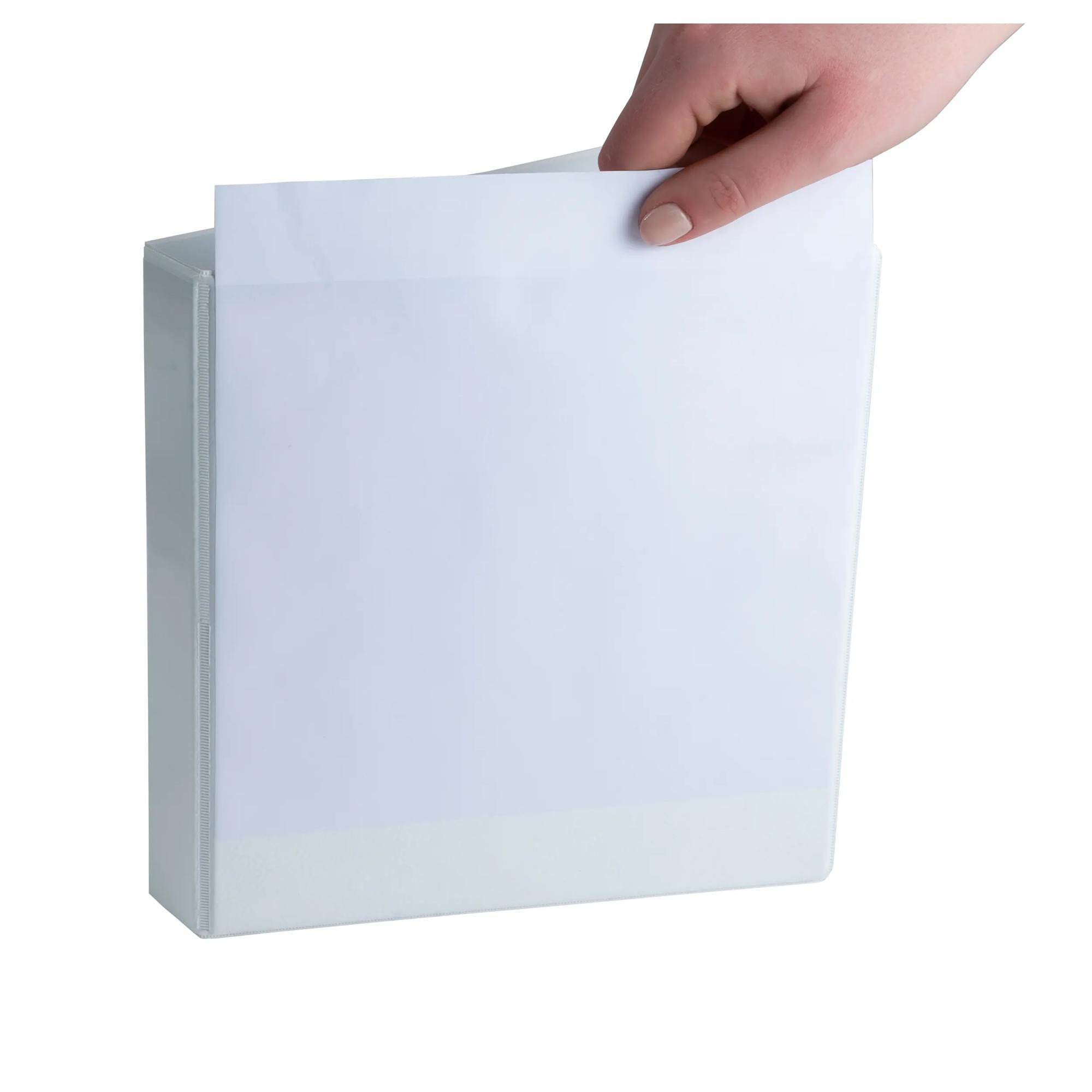 EXACOMPTA Classeur personnalisable rigide 3 poches KreaCover - 2 anneaux en D 20mm - A5 - Blanc