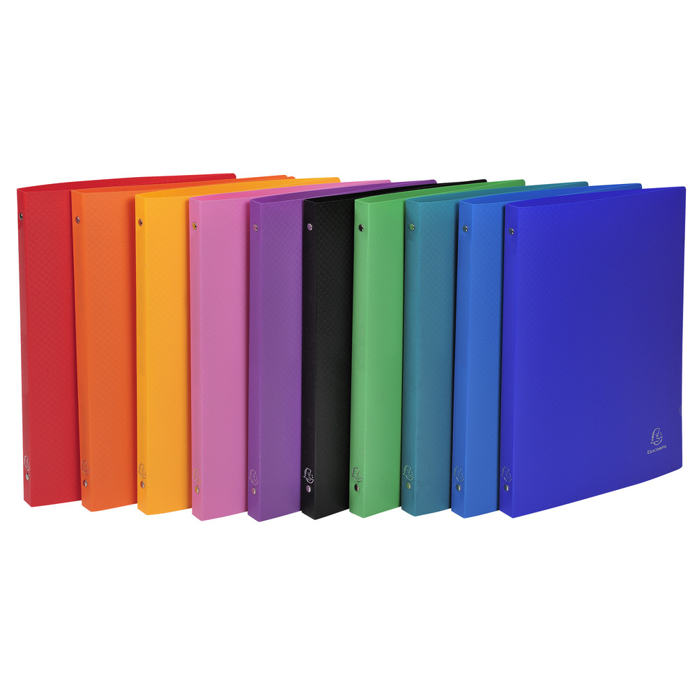 EXACOMPTA Classeur 4 anneaux 15mm polypropylne OPAK - A4 - Couleurs assorties