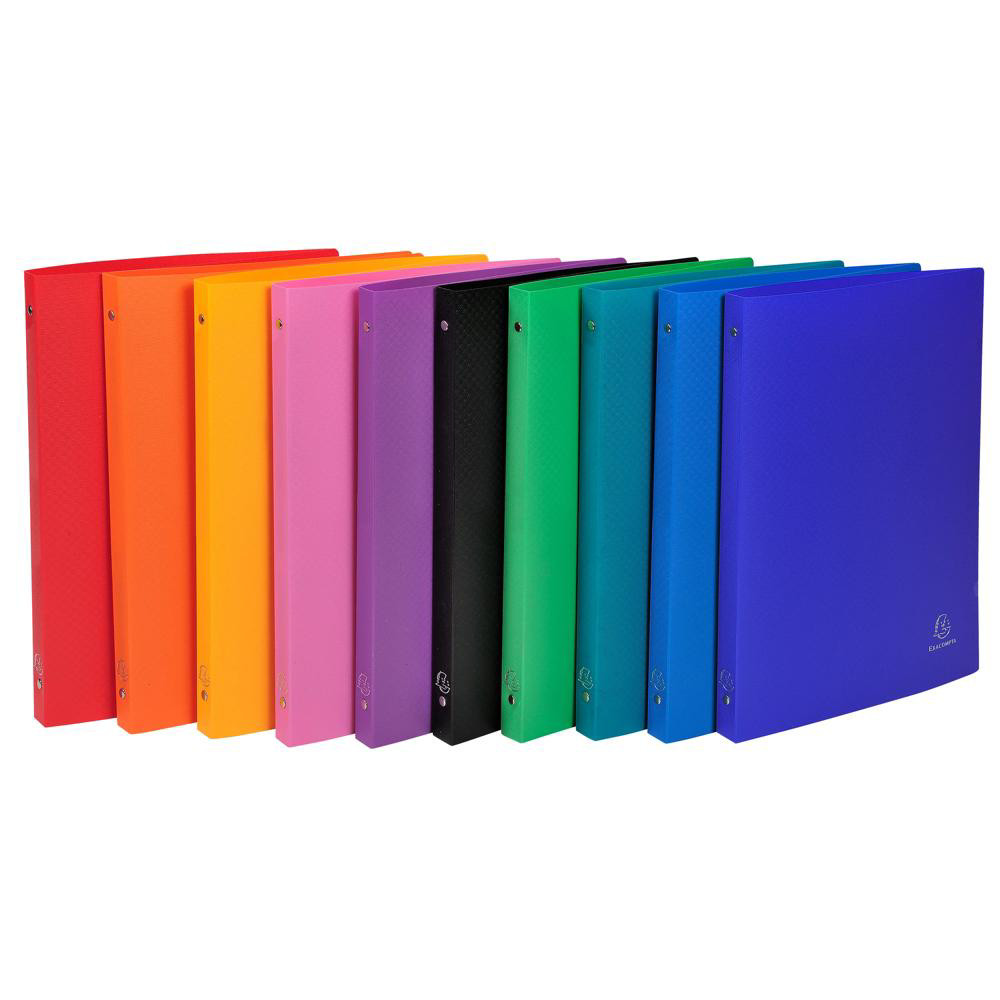 EXACOMPTA Classeur 4 anneaux 15mm polypropylène OPAK - A4 - Couleurs assorties