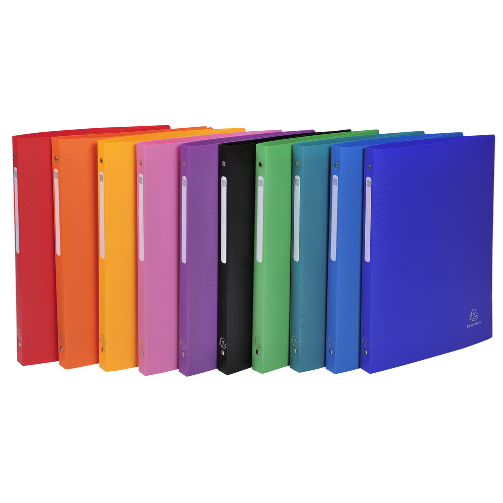 EXACOMPTA Classeur 4 anneaux 15mm polypropylne OPAK - A4 - Couleurs assorties
