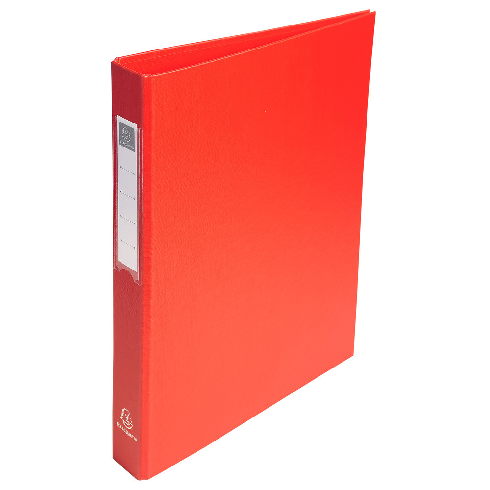EXACOMPTA Classeur rembord polypropylne 4 anneaux ronds de 25mm sur 3eme de couverture - Rouge