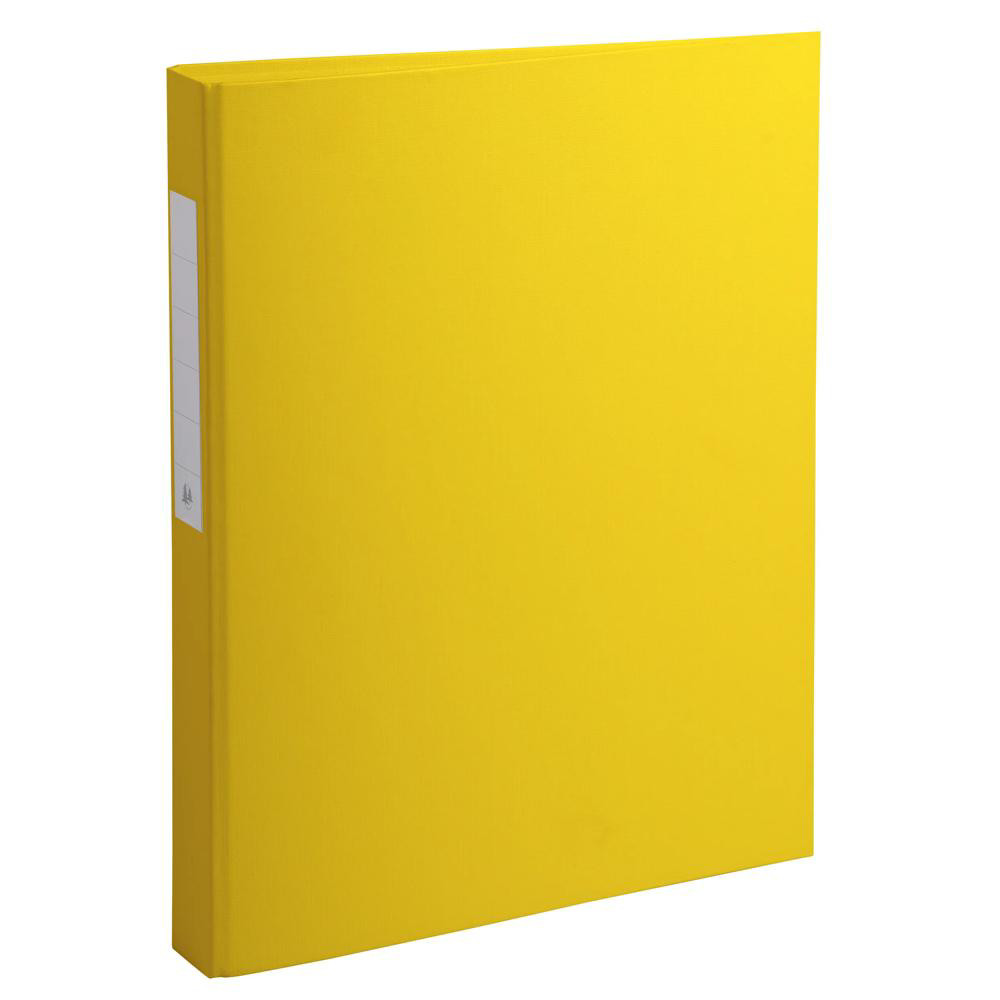 EXACOMPTA Classeur rembordé polypropylène 4 anneaux ronds de 25mm sur 3eme de couverture - Jaune