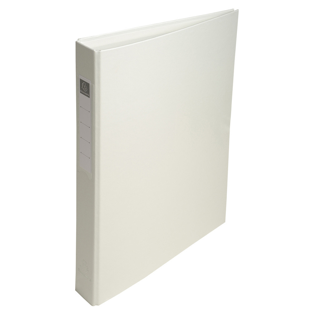 EXACOMPTA Classeur rembord polypropylne 4 anneaux ronds de 25mm sur 3eme de couverture - Blanc