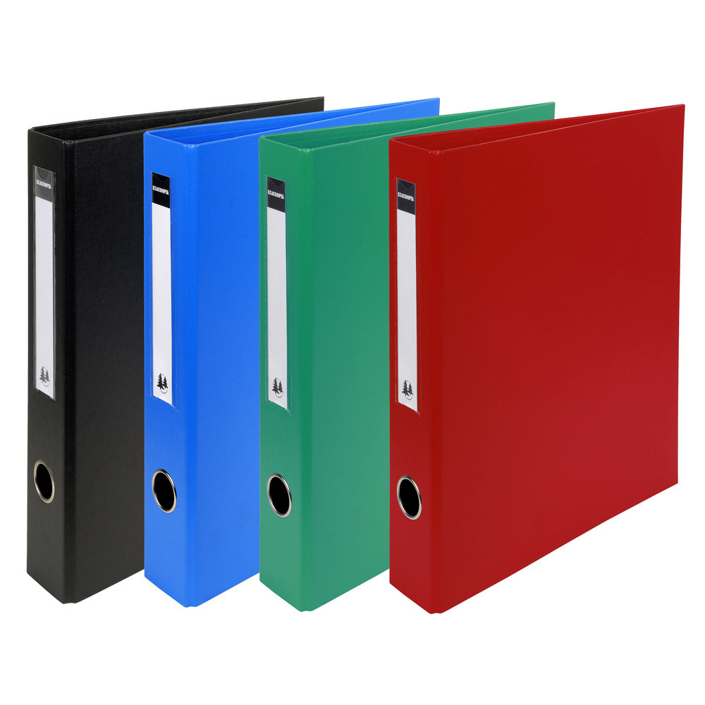 EXACOMPTA Classeur rembord PVC 4 anneaux en D de 40mm en 3me de couverture - A4 maxi - Couleurs assorties