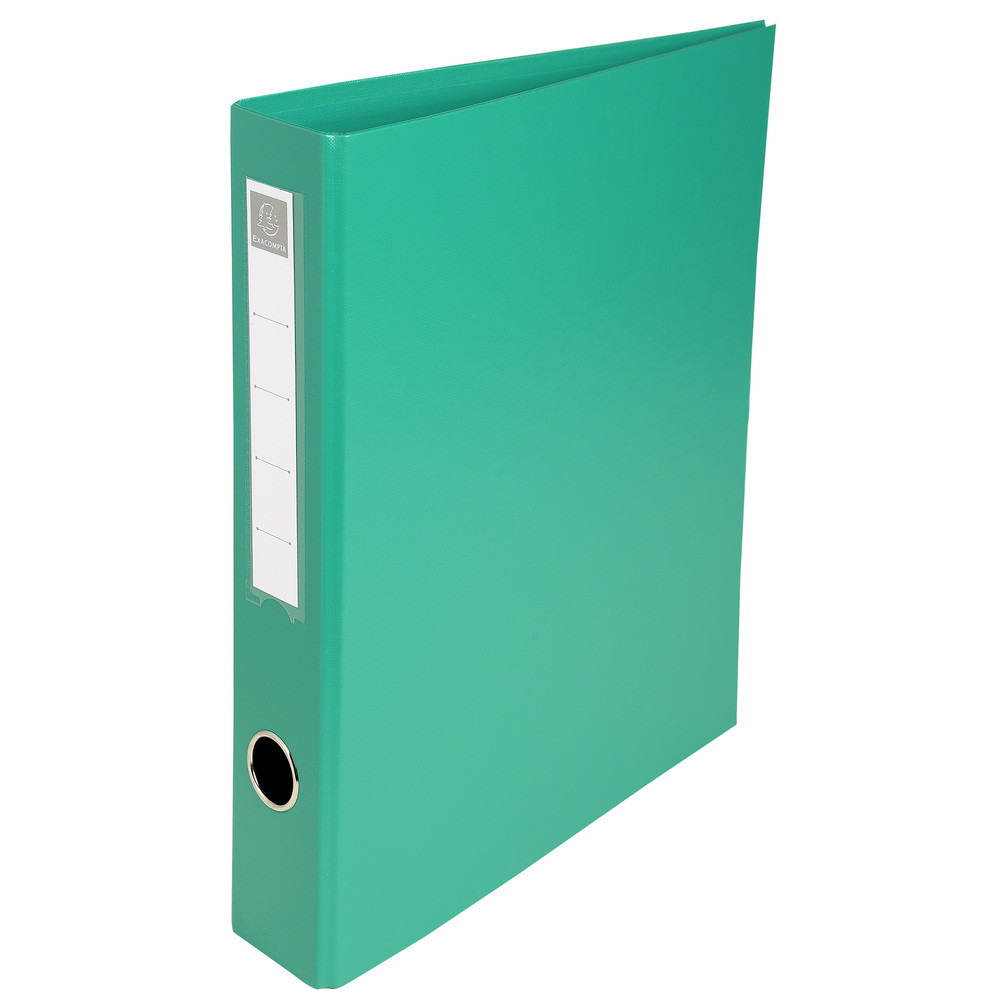 EXACOMPTA Classeur rembord PVC 4 anneaux en D de 40mm en 3me de couverture - A4 maxi - Vert
