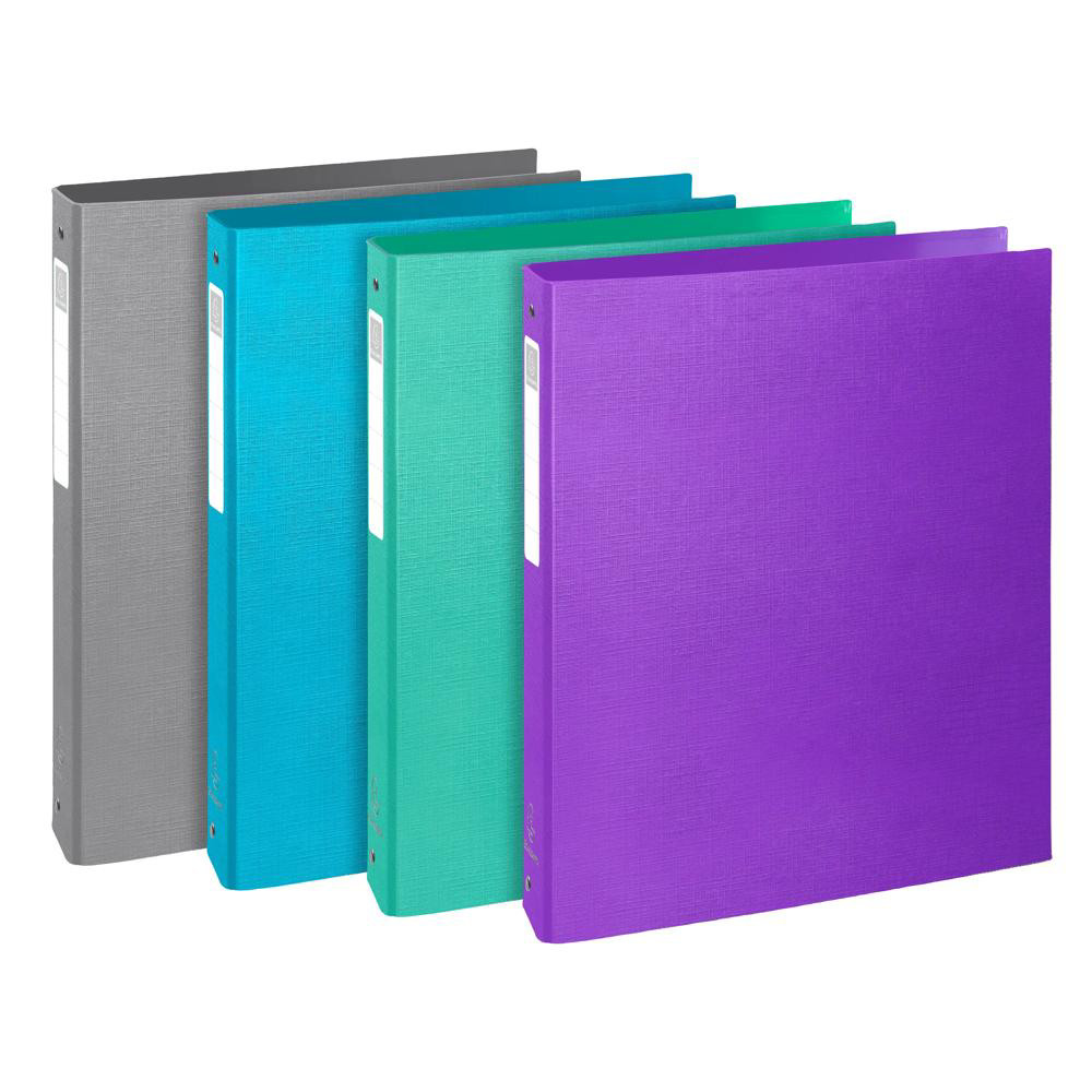 EXACOMPTA Classeur rigide 4 anneaux 30mm Teksto - A4 - Couleurs assorties
