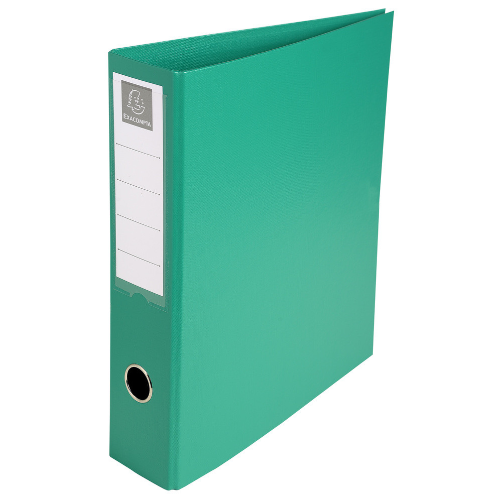 EXACOMPTA Classeur rembord PVC 4 anneaux en D de 50mm en 3me de couverture - A4 maxi - Vert