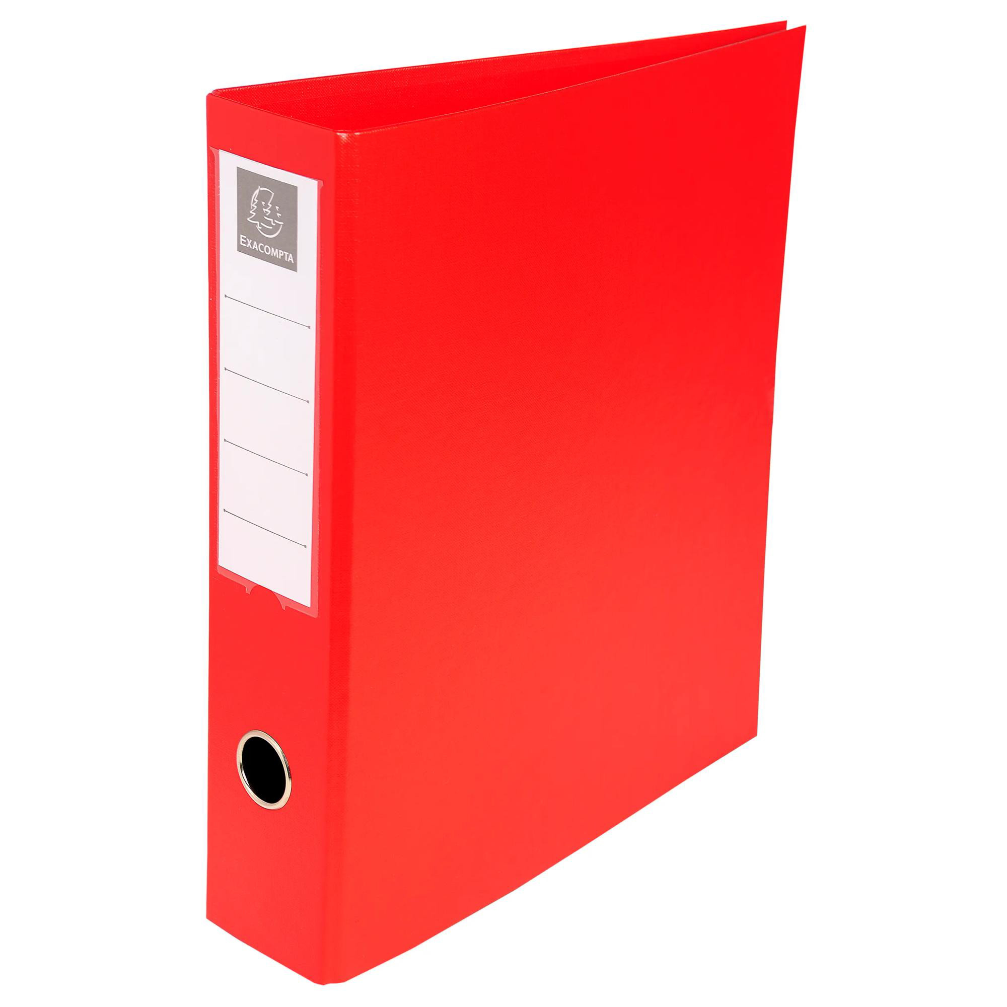 Exacompta Classeur rembordé PVC 4 anneaux en D de 50mm en 3ème de couverture - A4 maxi Rouge - vue 2