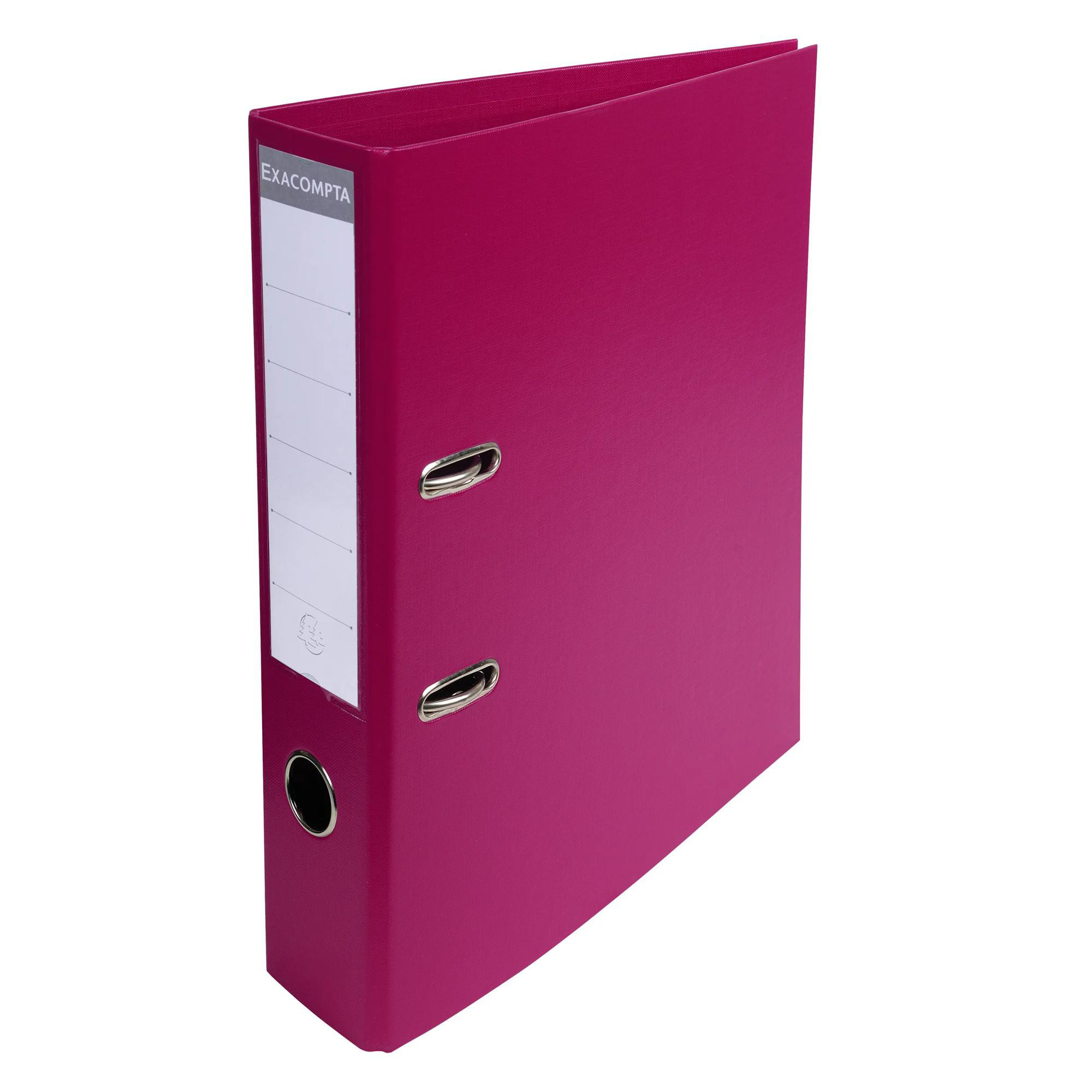Exacompta Classeur à levier PVC A4 dos de 70mm. Fuchsia - vue 2