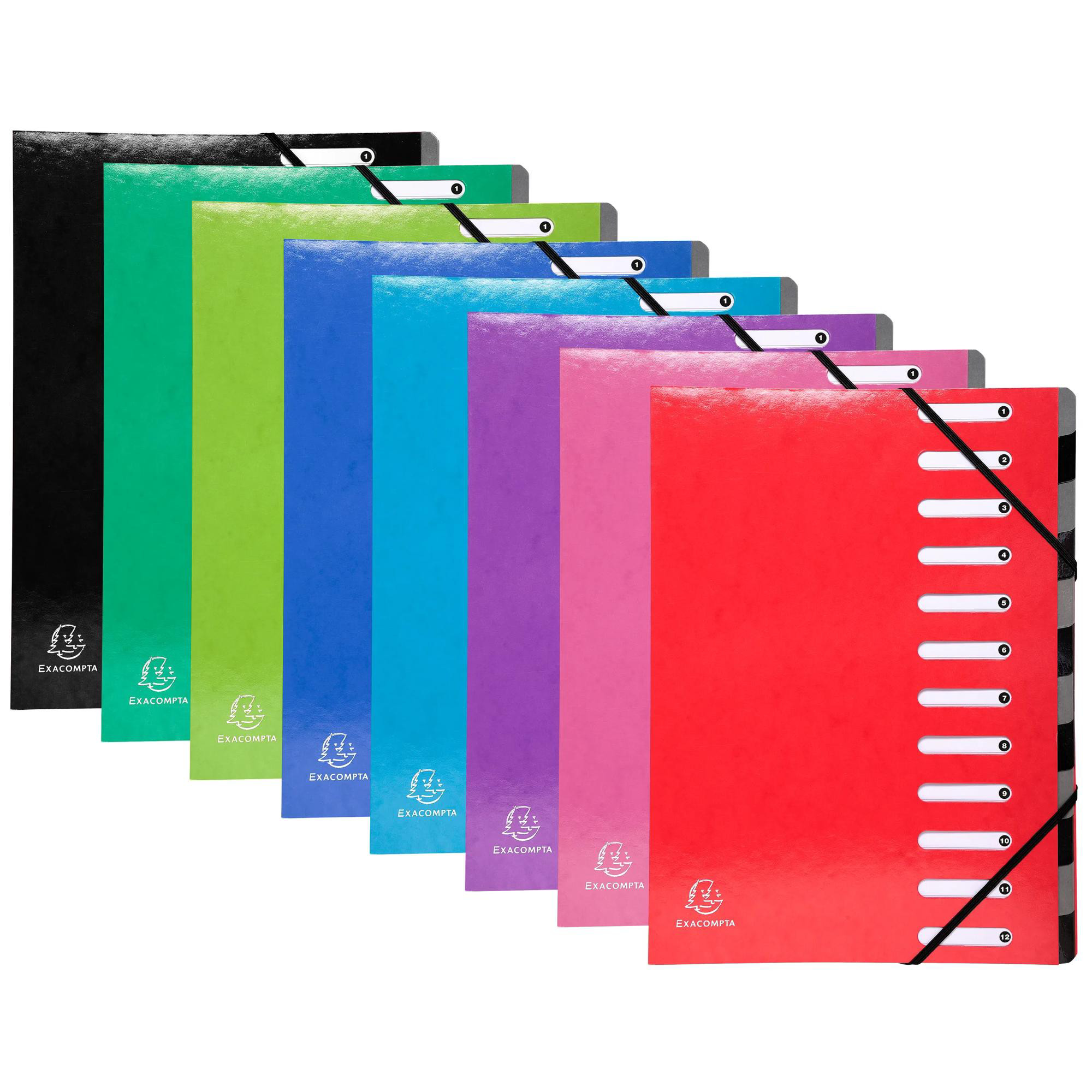 EXACOMPTA Trieur Harmonika Iderama 12 compartiments - Couleurs assorties