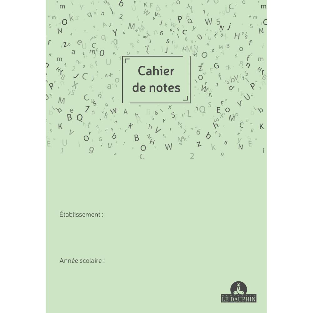 LE DAUPHIN Cahier de notes, matires primprimes, 297X210, 16 pages - Couleurs assorties