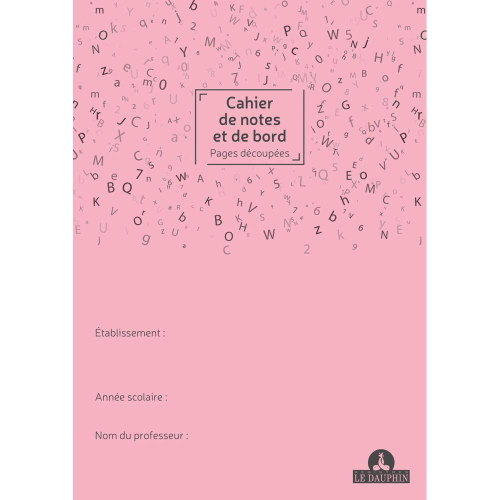 LE DAUPHIN Cahier de notes et de bord du professeur, 297X210, 48 pages - Couleurs assorties