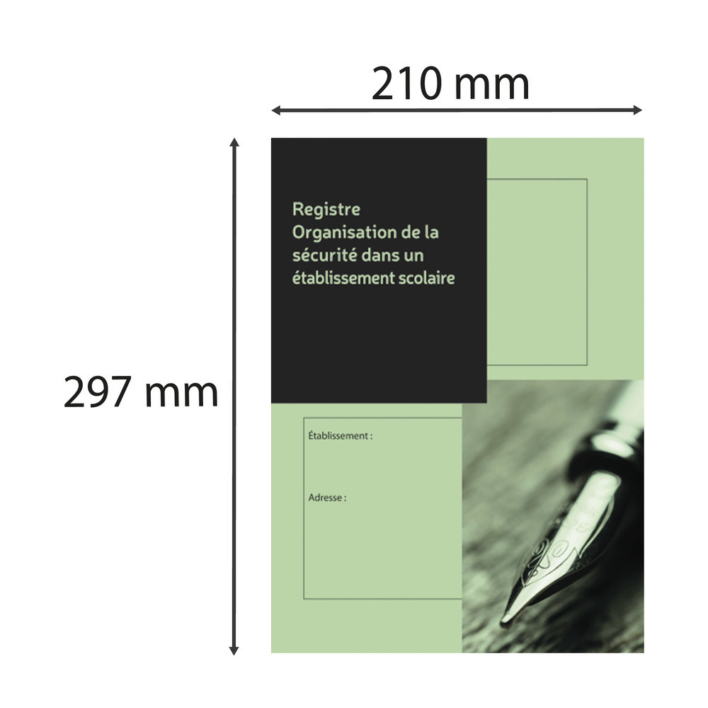LE DAUPHIN Registre organisation de la scurit dans un tablissement scolaire, 297X210, 36 pages - Couleurs assorties