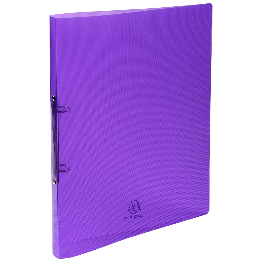 EXACOMPTA Classeur 2 anneaux 15 mm polypropylne Crystal colours - A4 - Violet