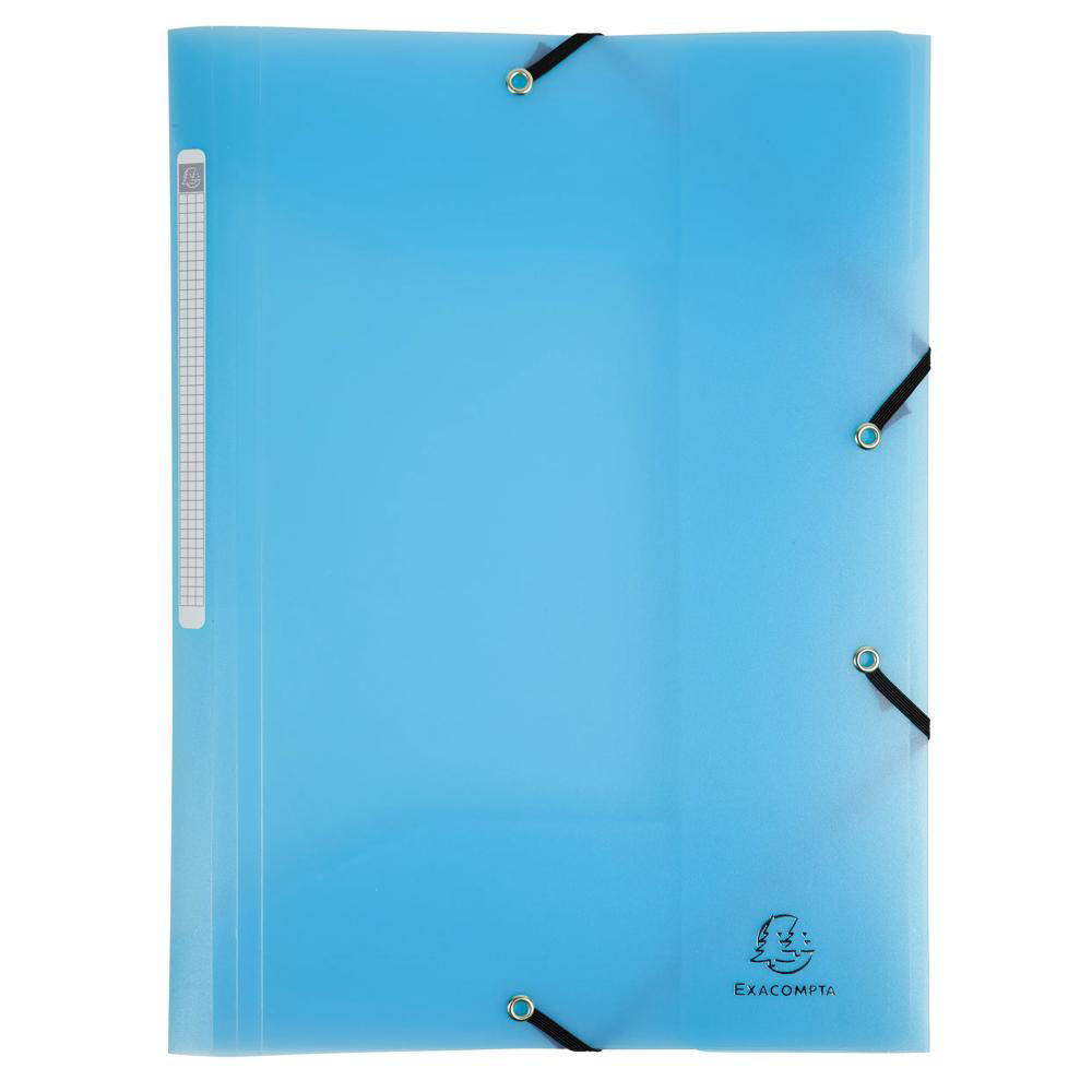 EXACOMPTA Chemise à élastiques 3 rabats polypropylène Chromaline Pastel - A4 - Bleu pastel