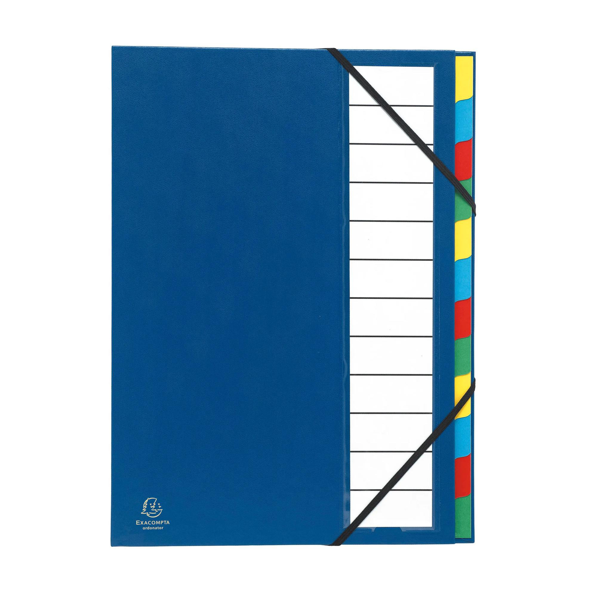 EXACOMPTA Trieur rigide Ordonator dos extensible 12 compartiments - Bleu