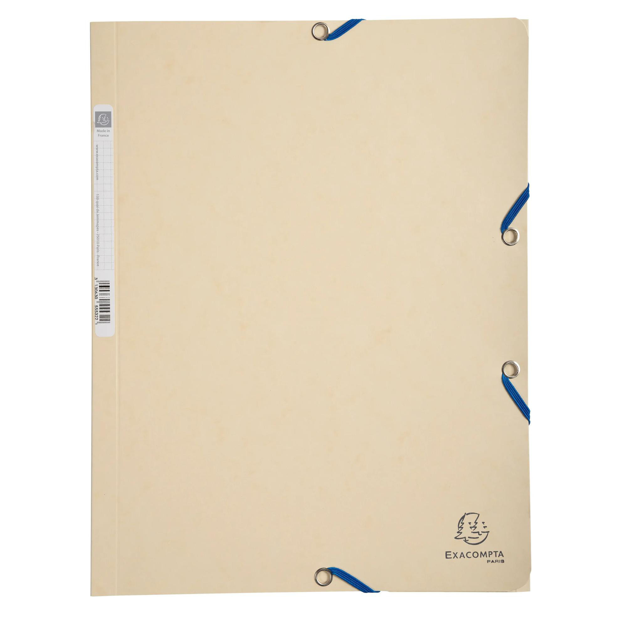 Exacompta Chemise 3 rabats à élastiques carte lustrée 400g/m2 - A4 Ivoire - vue 2