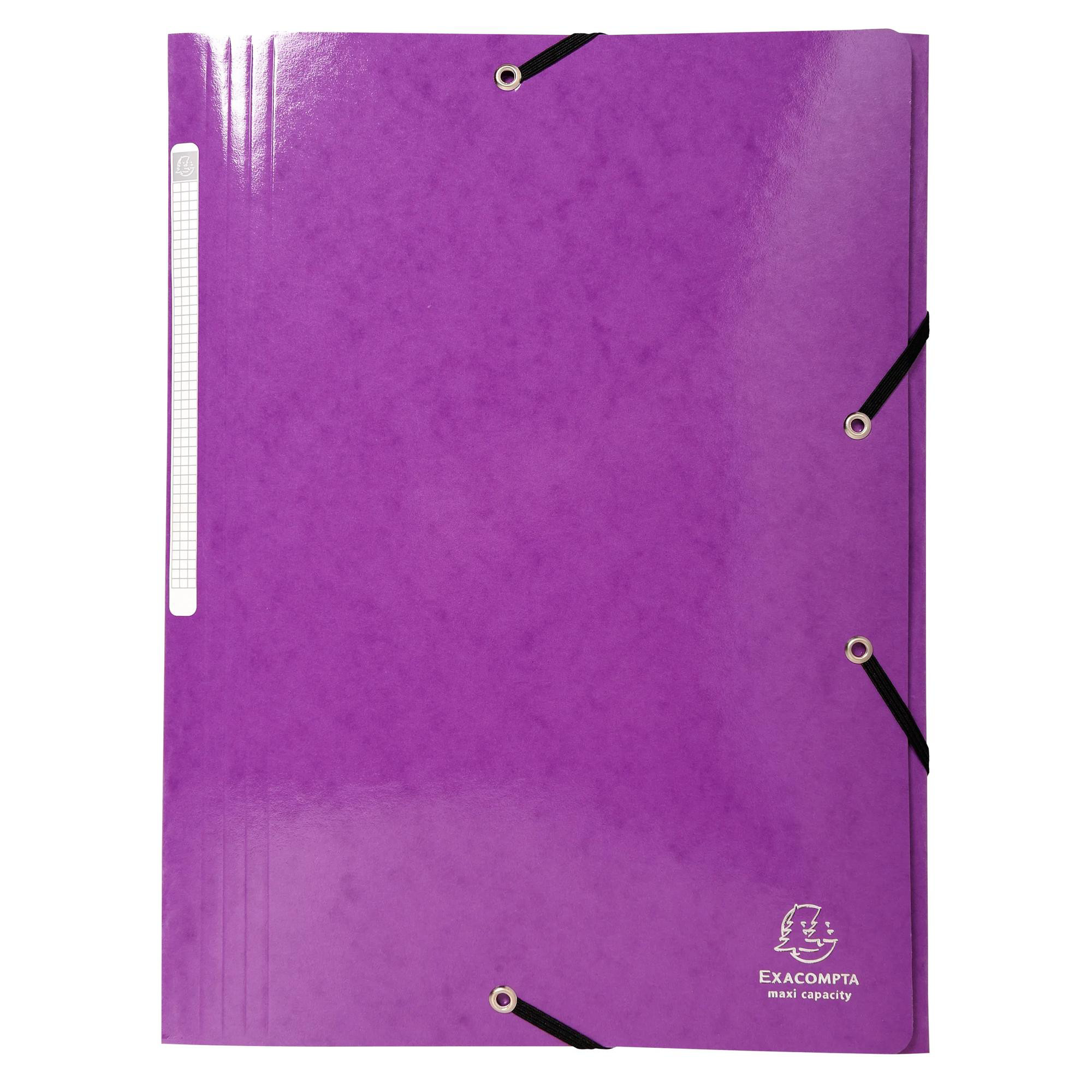 Exacompta Chemise à élastiques 3 rabats Maxi capacity carte lustrée pelliculée 425gm2 Iderama A4 - vue 2