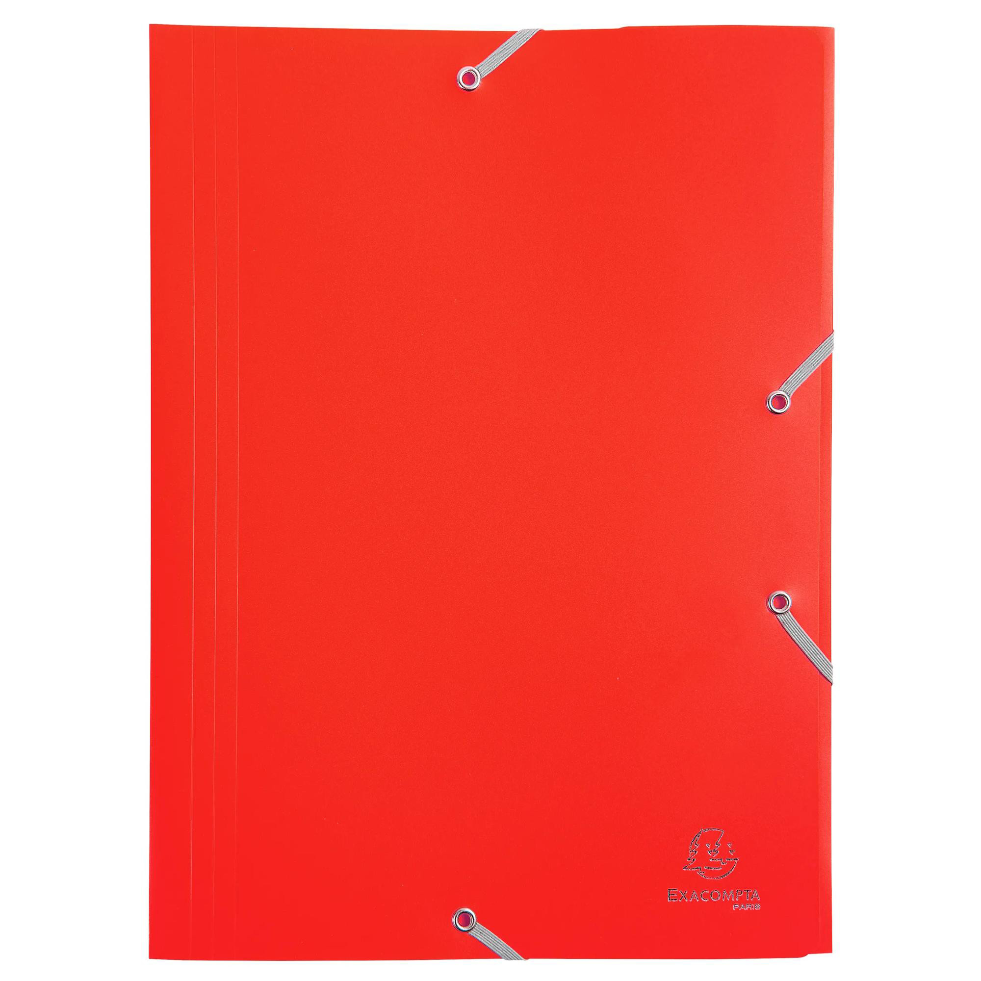 Exacompta Chemise à élastique 3 rabats Polypropylène 4/10e Opaque Eco - A4 Rouge - vue 2