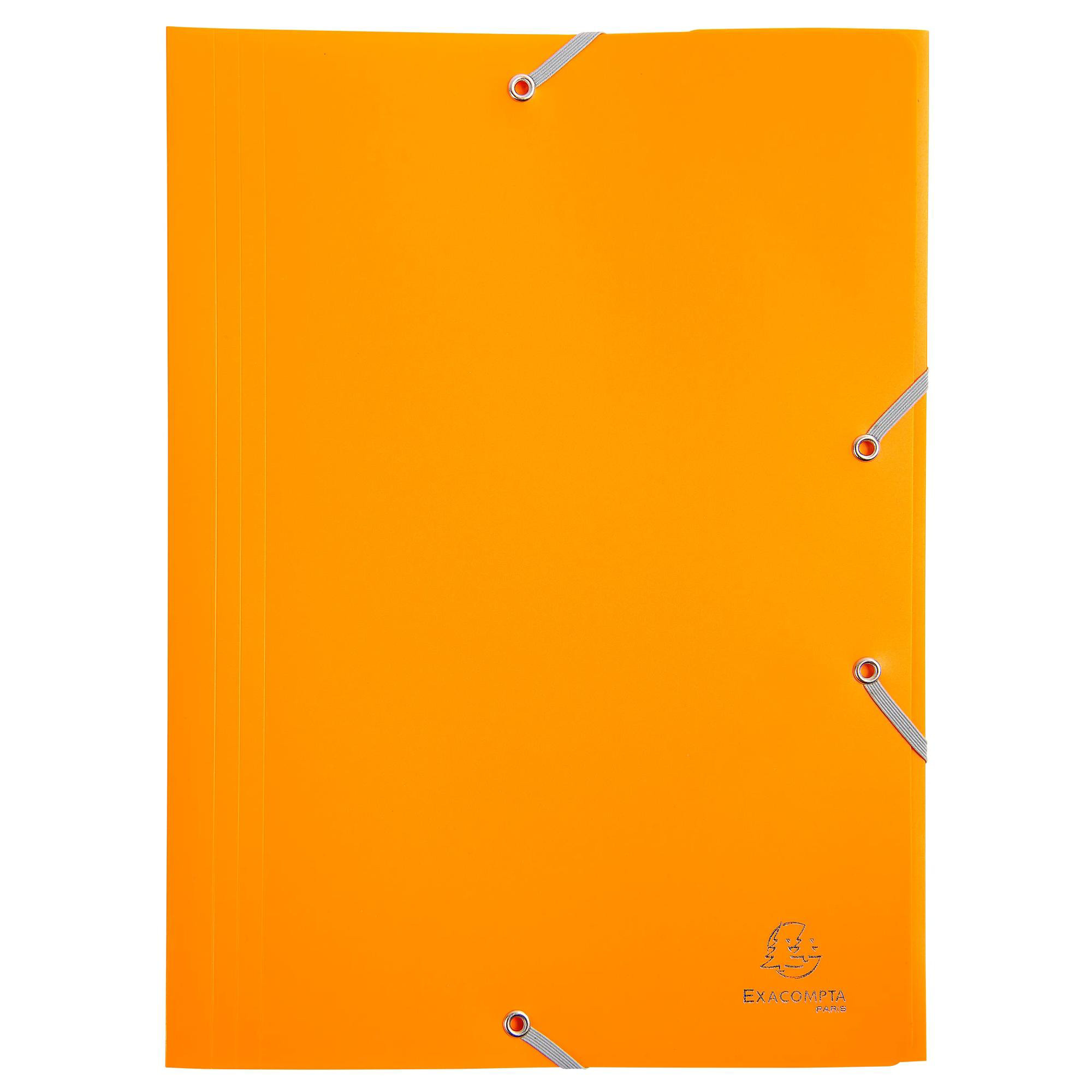 Exacompta Chemise à élastique 3 rabats Polypropylène 4/10e Opaque Eco - A4 Jaune - vue 2