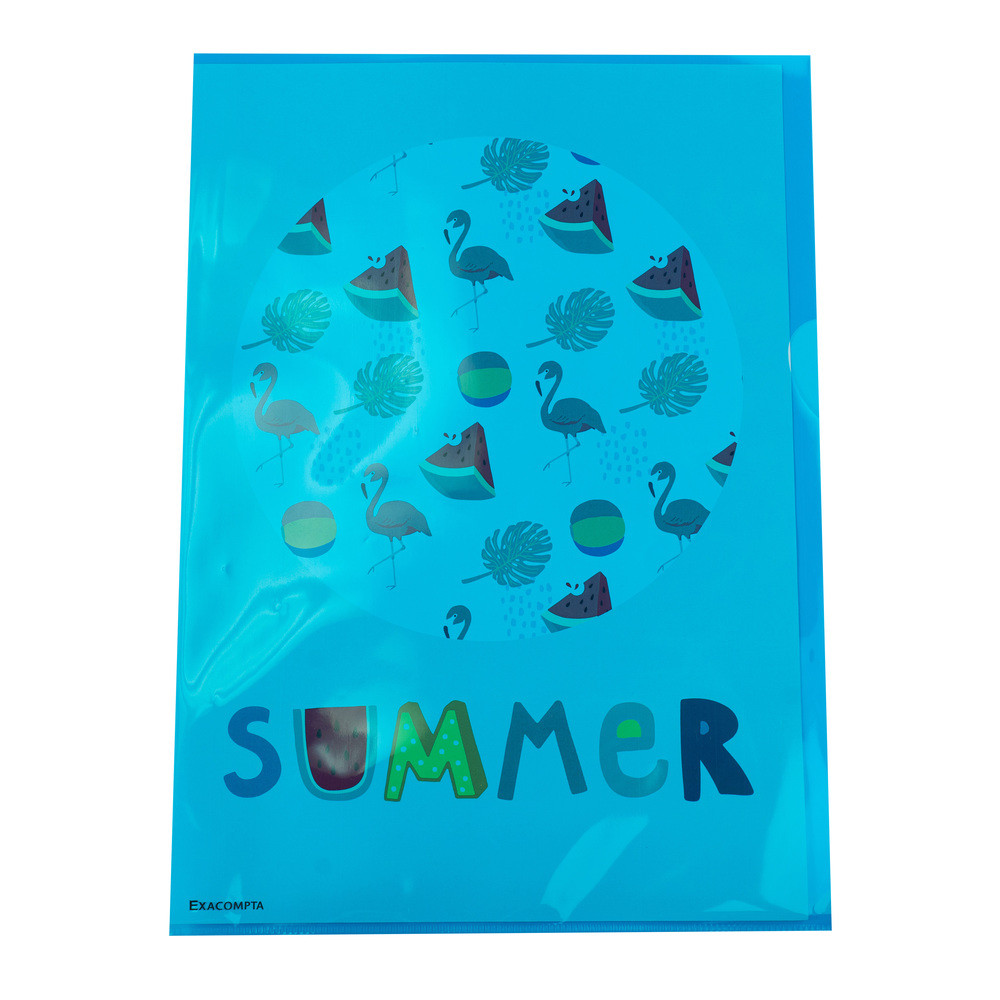 EXACOMPTA Sachet de 10 pochettes coin polypropylne lisse Premium - A4 - Couleurs assorties