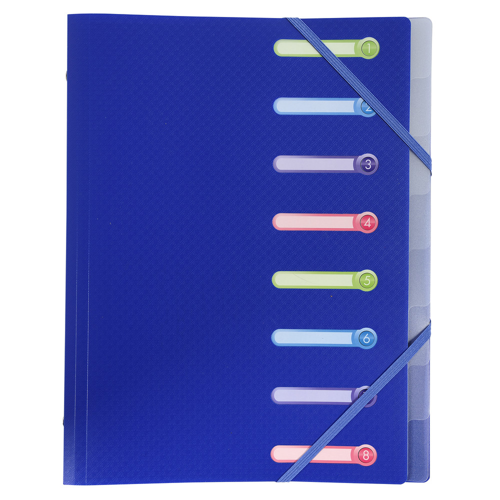 EXACOMPTA Trieur polypropylne 3 rabats 8 compartiments OPAK - Couleurs assorties