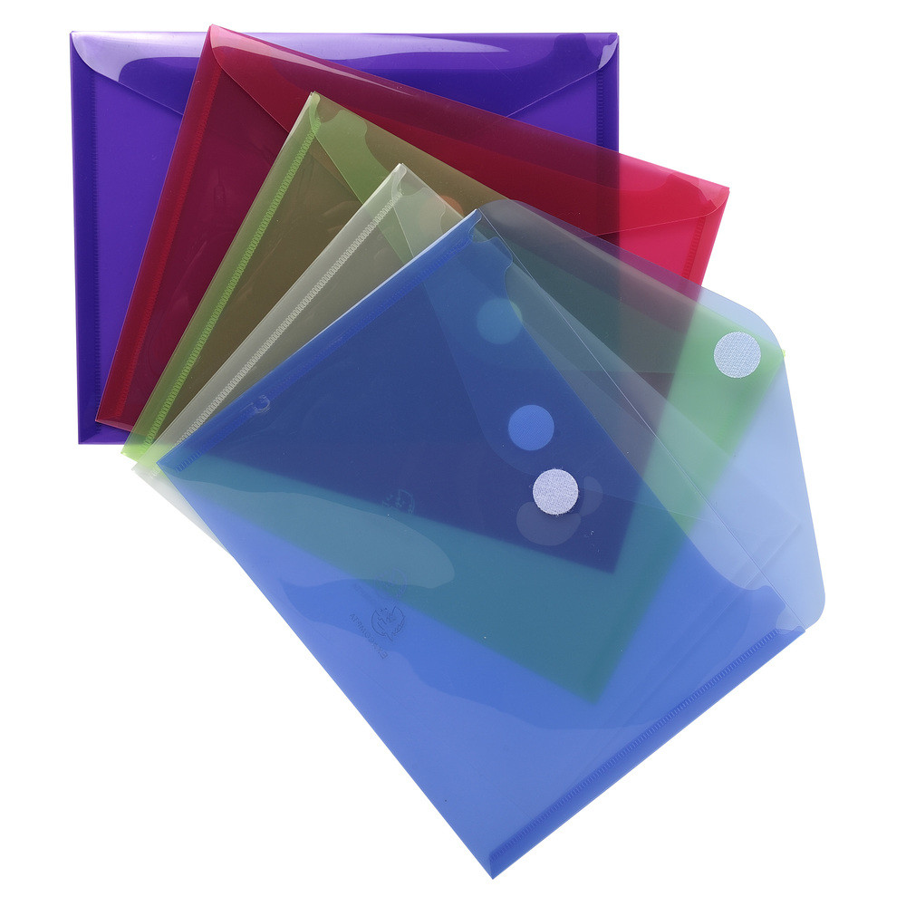 EXACOMPTA Sachet de 5 mini pochettes-enveloppes polypropylne - A5 - Couleurs assorties