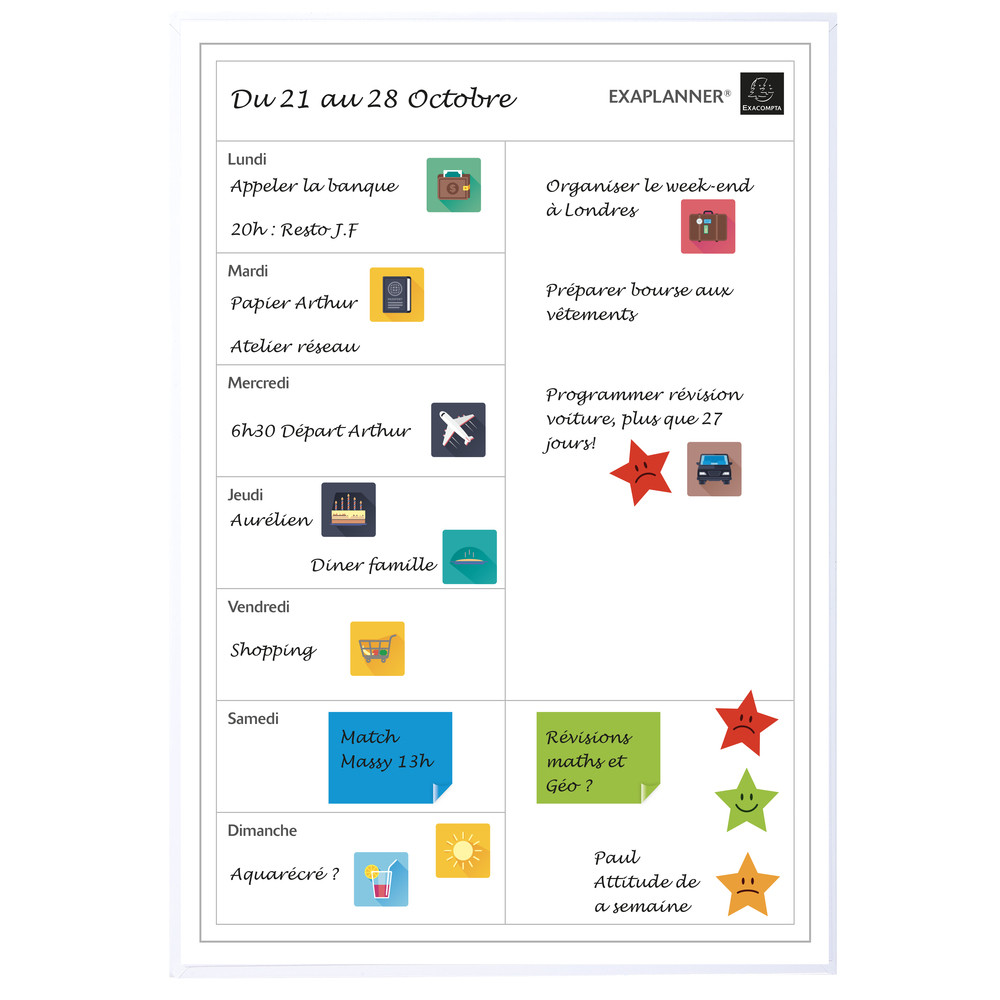 EXACOMPTA Planning magntique FR Perso 43x30cm